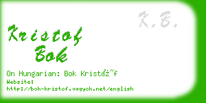 kristof bok business card